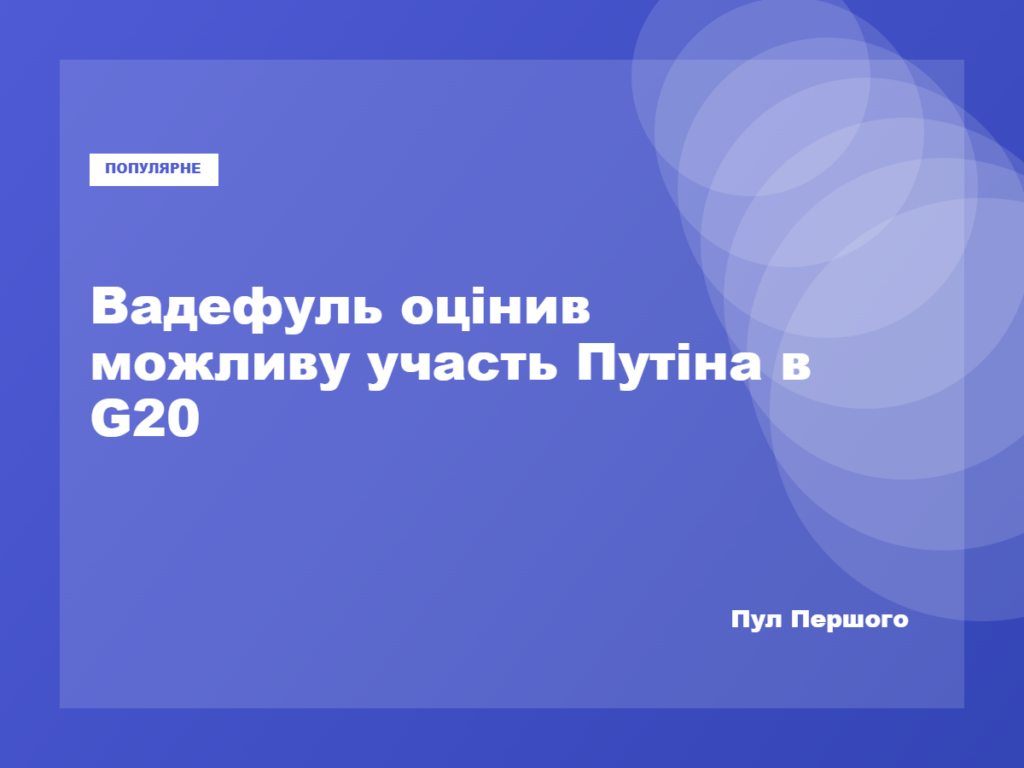 Йоганн Вадефуль заявив про можливу участь Путіна в саміті G20