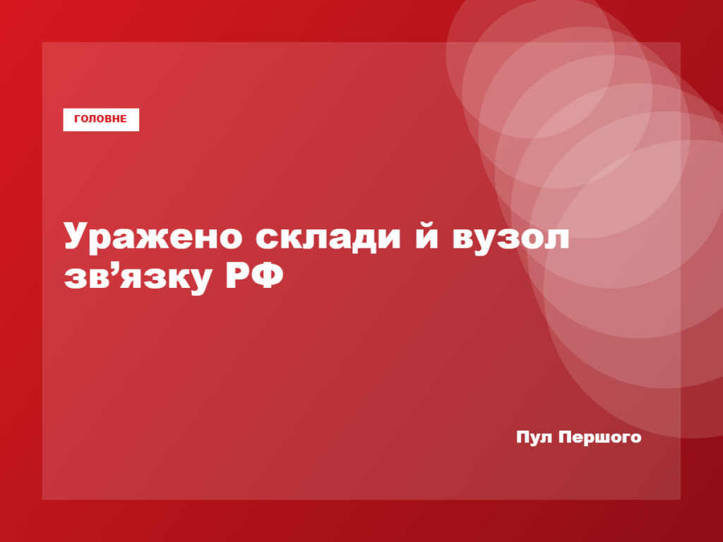 Сили оборони уразили російські військові об’єкти на окупованих територіях