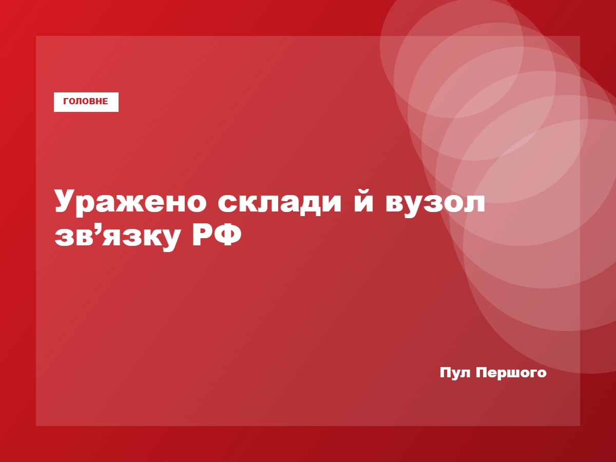 Сили оборони уразили російські військові об’єкти на окупованих територіях